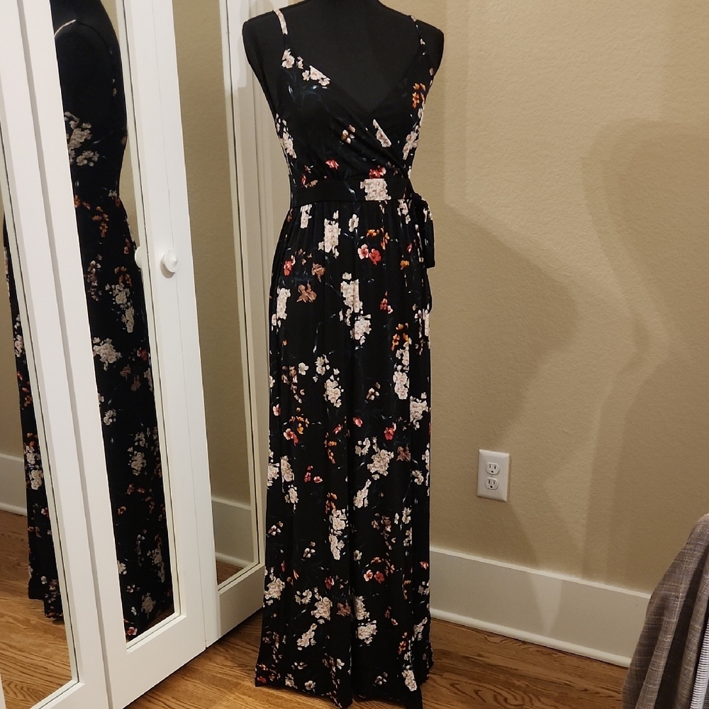 Floral Black Maxi Dress